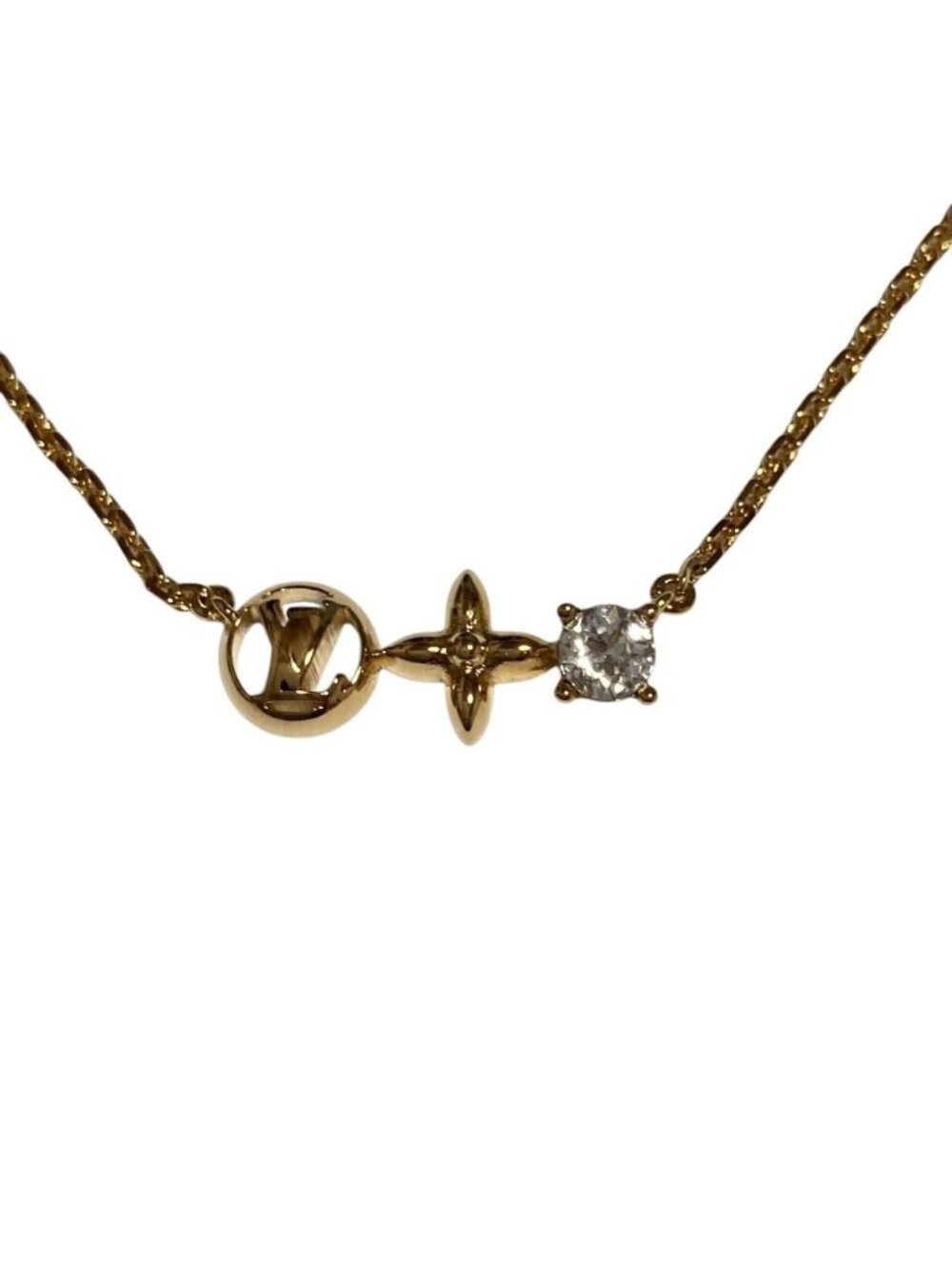 Louis Vuitton Necklace Collier Petit Gold Colored